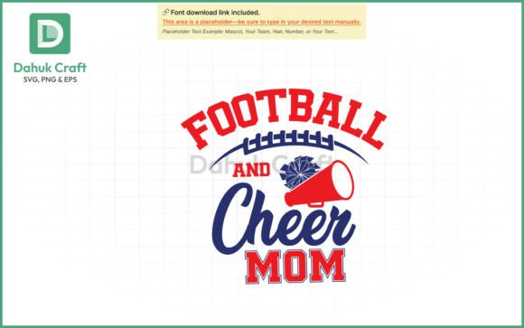 Football and Cheer Mom SVG PNG and EPS